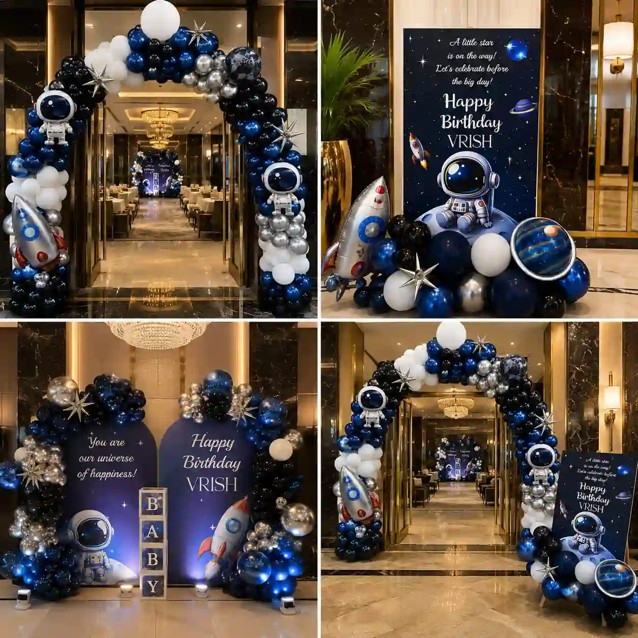 Astronaut Space Theme Birthday Entrance Decoration